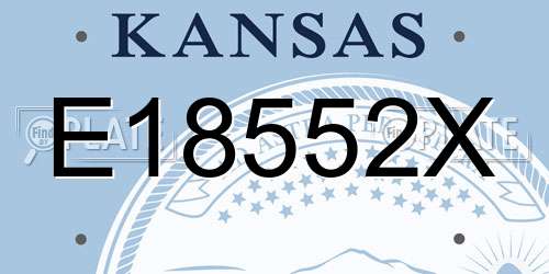 E18552X Kansas License Plate