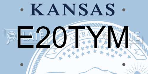 E20TYM Kansas License Plate