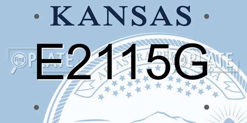 E2115G Kansas License Plate