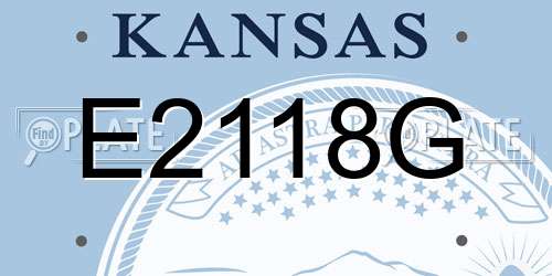 E2118G Kansas License Plate