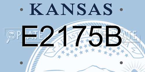 E2175B Kansas License Plate
