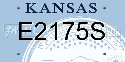 E2175S Kansas License Plate
