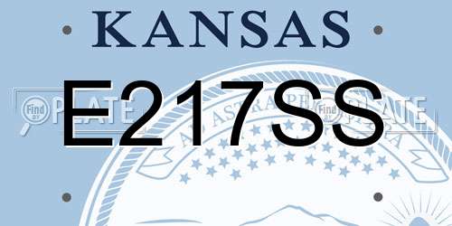 E217SS Kansas License Plate