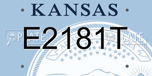 E2181T Kansas License Plate