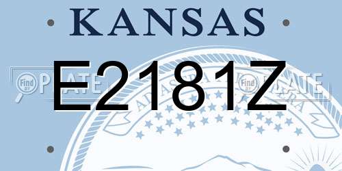 E2181Z Kansas License Plate
