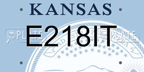 E218IT Kansas License Plate