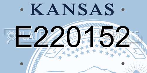 E220152 Kansas License Plate