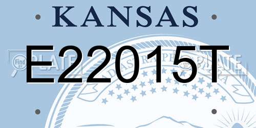 E22015T Kansas License Plate