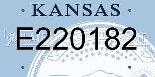 E220182 Kansas License Plate