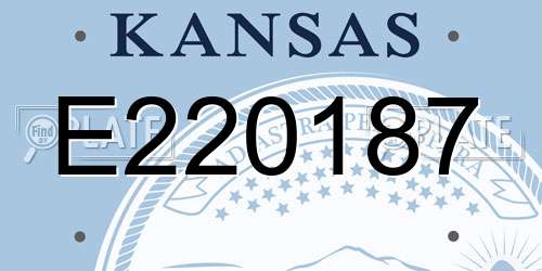 E220187 Kansas License Plate