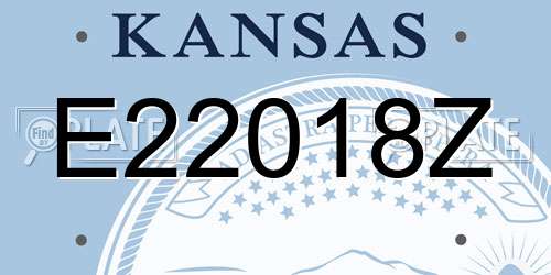E22018Z Kansas License Plate