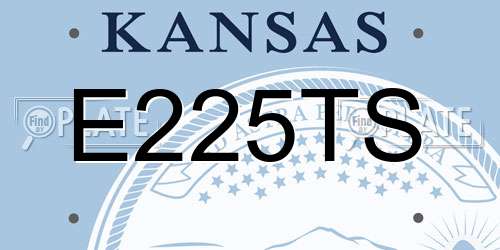 E225TS Kansas License Plate