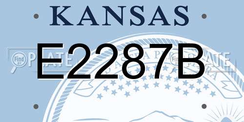 E2287B Kansas License Plate