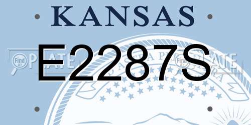 E2287S Kansas License Plate