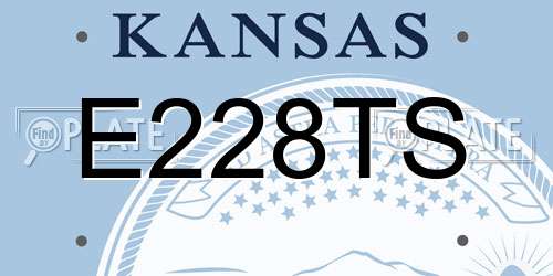 E228TS Kansas License Plate