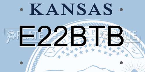 E22BTB Kansas License Plate