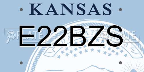 E22BZS Kansas License Plate