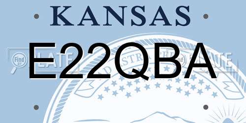 E22QBA Kansas License Plate