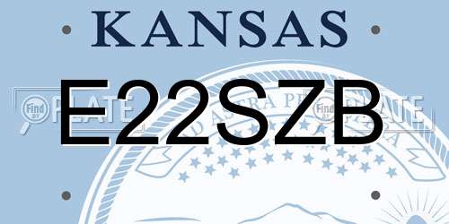 E22SZB Kansas License Plate
