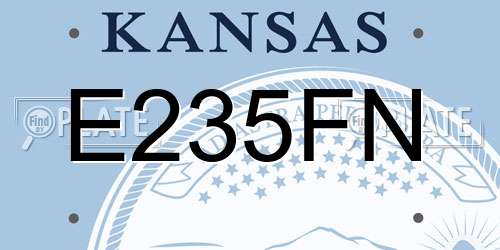 E235FN Kansas License Plate