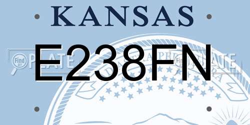 E238FN Kansas License Plate