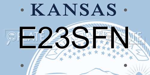 E23SFN Kansas License Plate