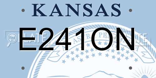 E241ON Kansas License Plate