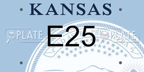 E25 Kansas License Plate