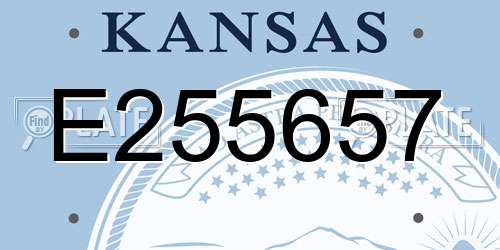 E255657 Kansas License Plate