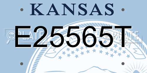 E25565T Kansas License Plate
