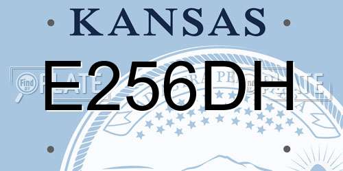 E256DH Kansas License Plate