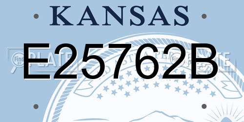 E25762B Kansas License Plate