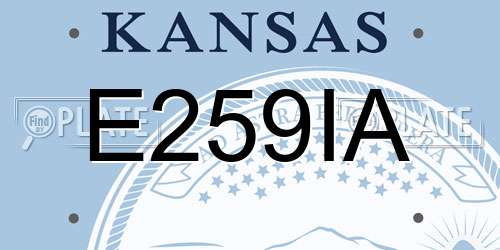 E259IA Kansas License Plate