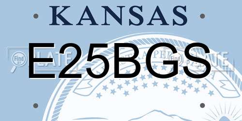 E25BGS Kansas License Plate