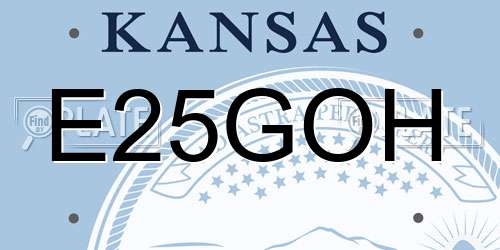 E25GOH Kansas License Plate