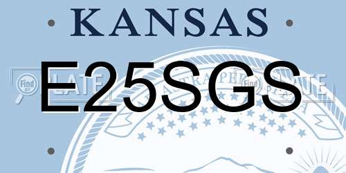 E25SGS Kansas License Plate