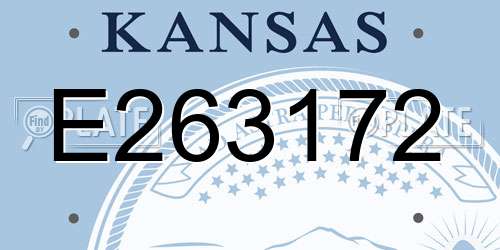 E263172 Kansas License Plate