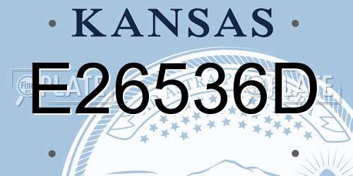 E26536D Kansas License Plate