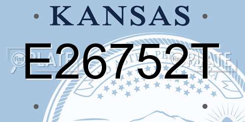 E26752T Kansas License Plate