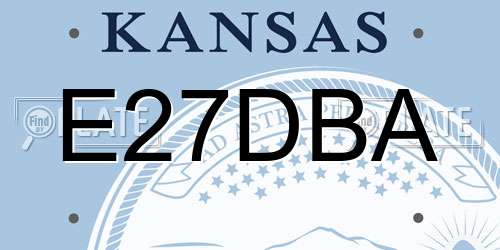 E27DBA Kansas License Plate