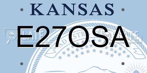 E27OSA Kansas License Plate