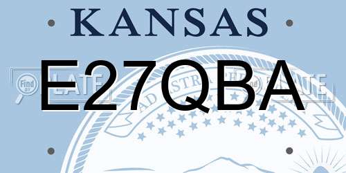 E27QBA Kansas License Plate