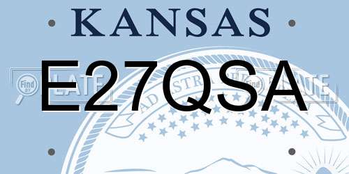 E27QSA Kansas License Plate