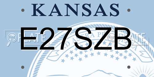 E27SZB Kansas License Plate