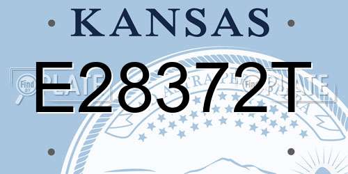 E28372T Kansas License Plate