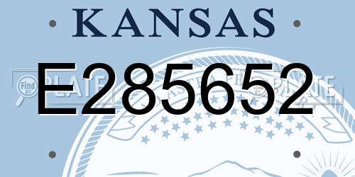 E285652 Kansas License Plate