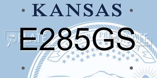E285GS Kansas License Plate
