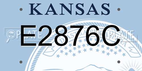 E2876C Kansas License Plate