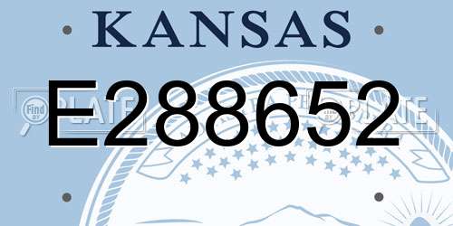 E288652 Kansas License Plate