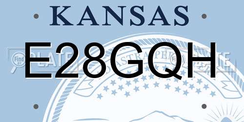 E28GQH Kansas License Plate